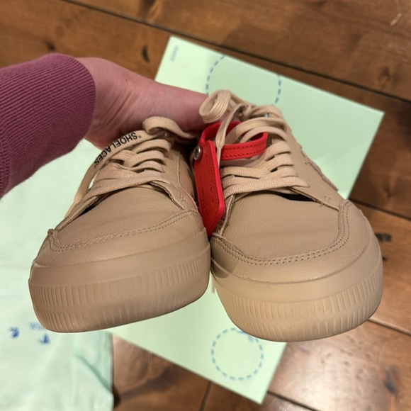 Off-White Low Vulcanized Calf Leather Sneakers in Sand - Picture 10 of 16